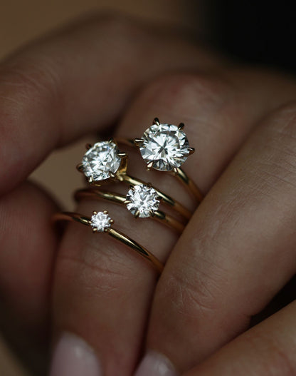 Round Solitaire Lab Grown Diamond Engagement Ring