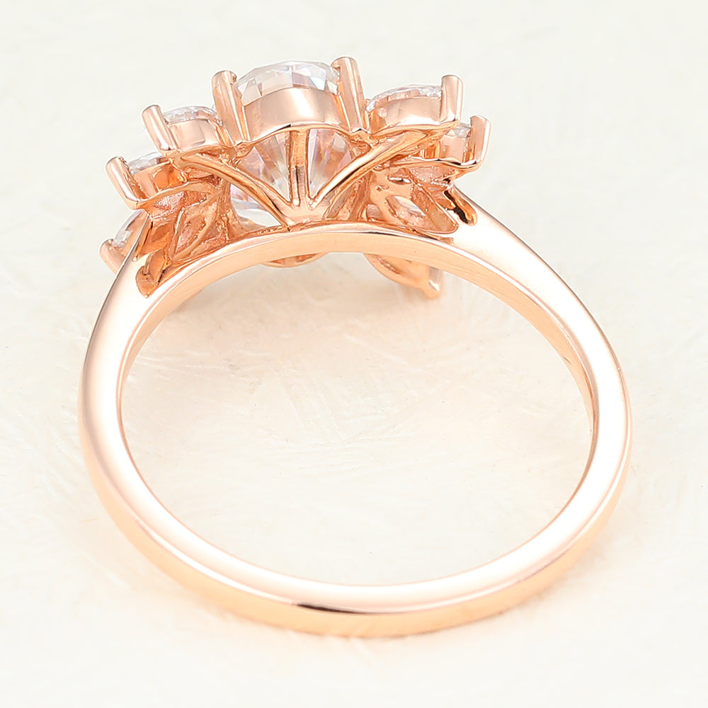 Oval Cluster Lab-Grown Diamond Engagement Ring