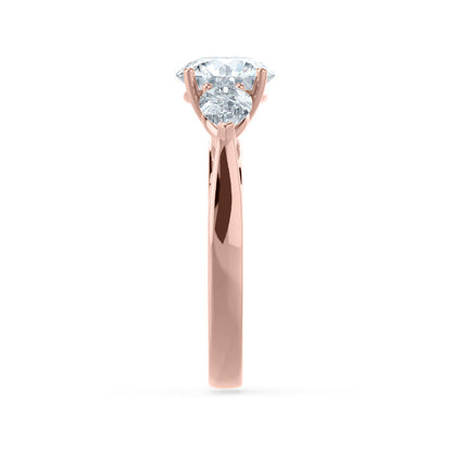 Round Three Stone Lab Grown Diamond Engagement Ring