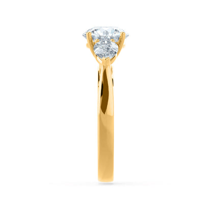 Round Three Stone Lab Grown Diamond Engagement Ring