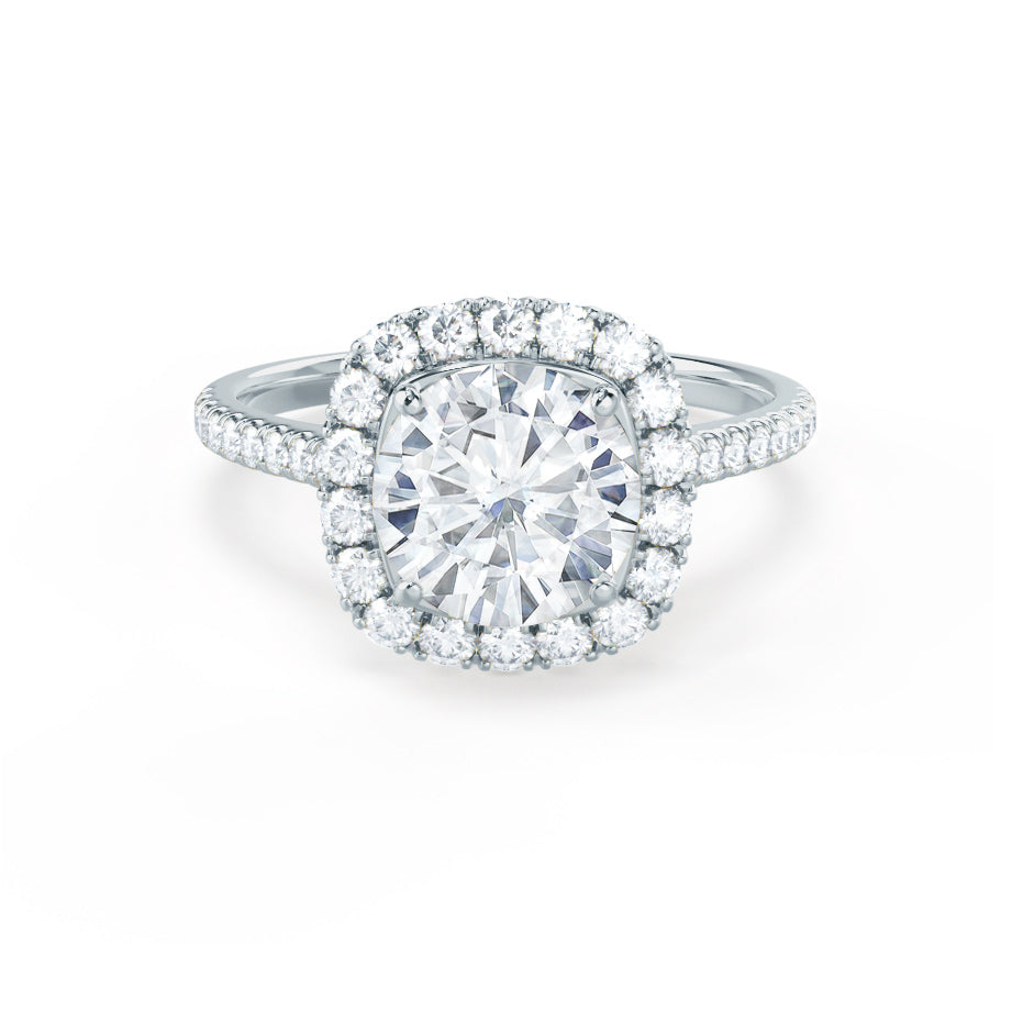Round Halo & Pave Lab Grown Diamond Engagement Ring