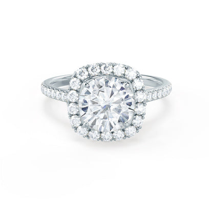 Round Halo & Pave Lab Grown Diamond Engagement Ring