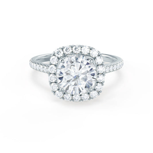 Round Halo & Pave Lab Grown Diamond Engagement Ring