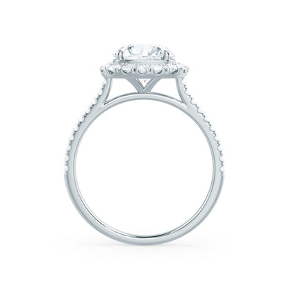 Round Halo & Pave Lab Grown Diamond Engagement Ring