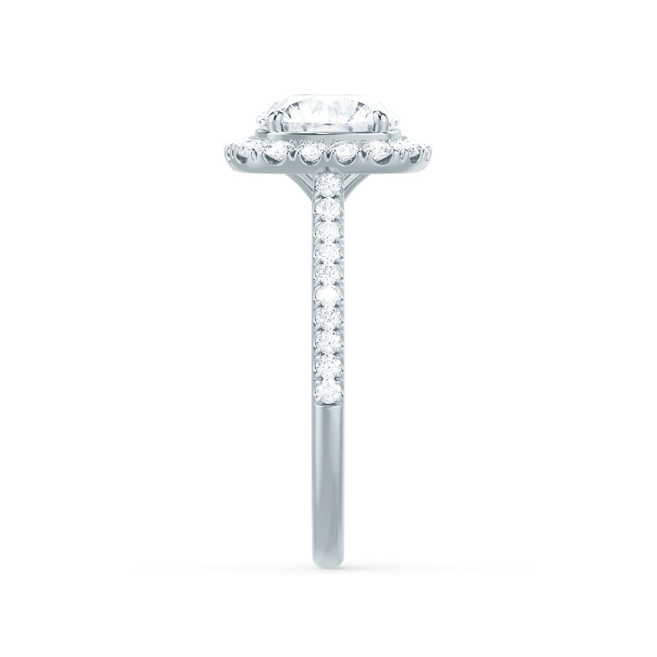 Round Halo & Pave Lab Grown Diamond Engagement Ring