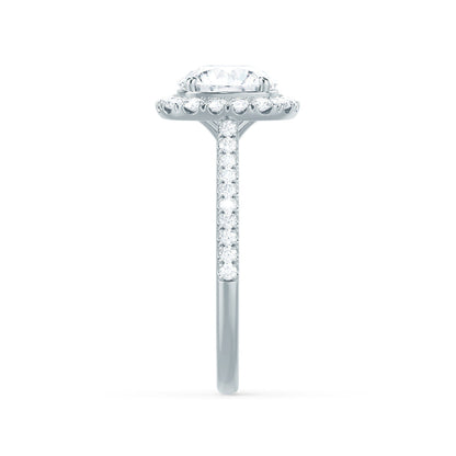 Round Halo & Pave Lab Grown Diamond Engagement Ring