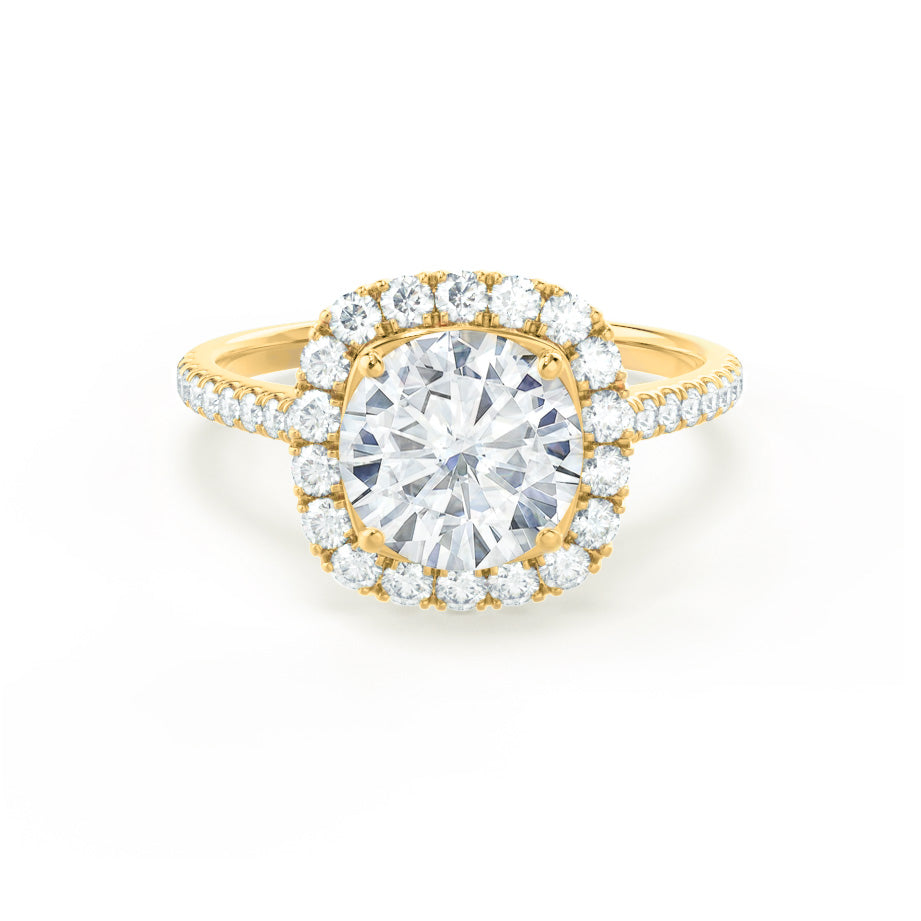 Round Halo & Pave Lab Grown Diamond Engagement Ring