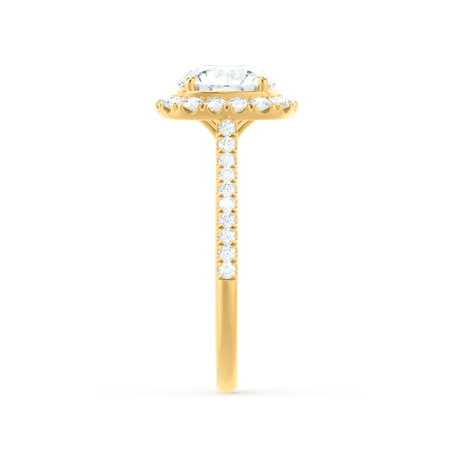 Round Halo & Pave Lab Grown Diamond Engagement Ring