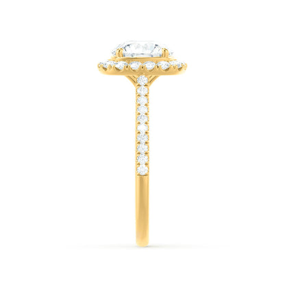 Round Halo & Pave Lab Grown Diamond Engagement Ring