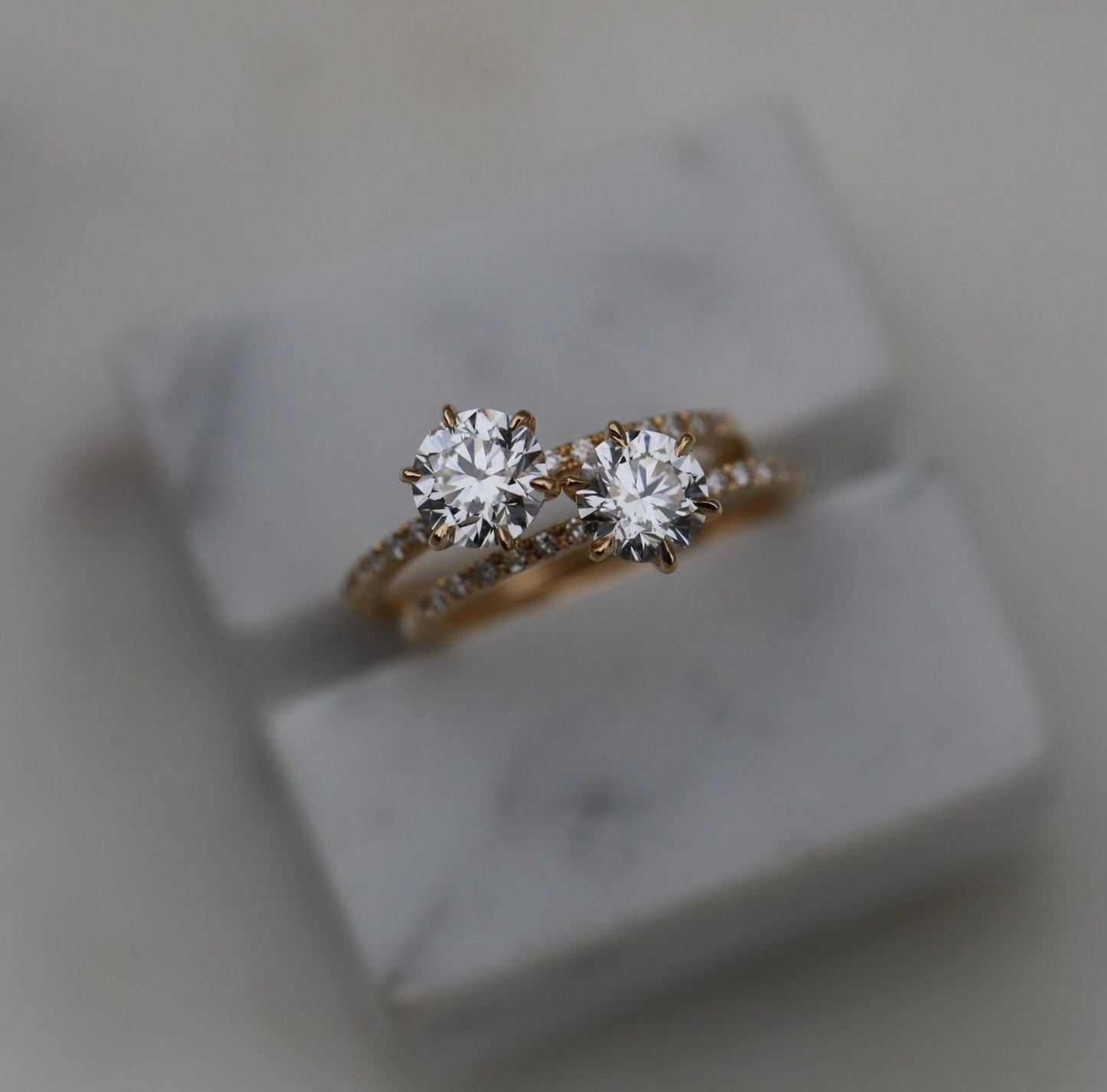 Round Cut Pave Lab Grown Diamond Engagement Ring