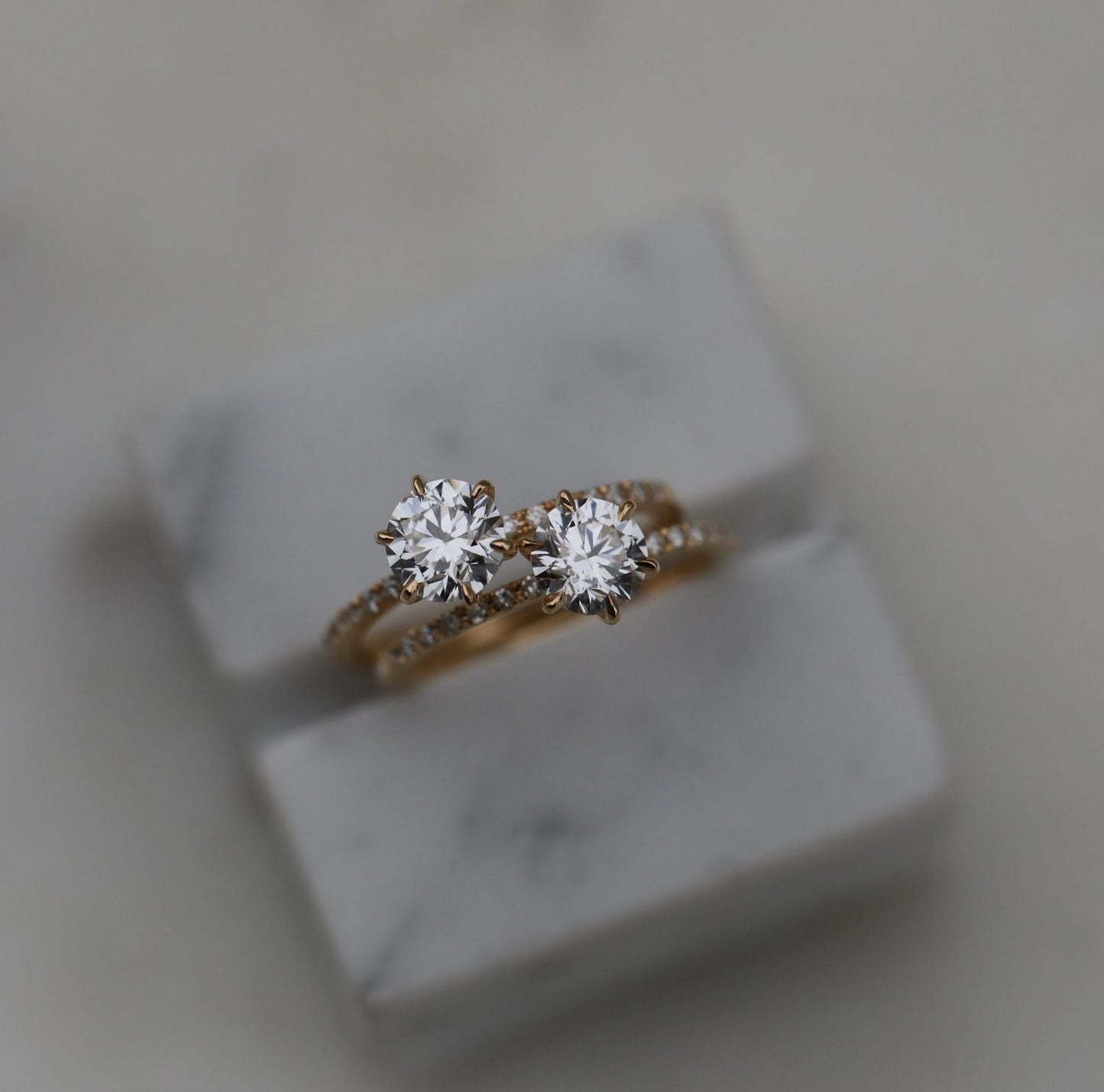 Round Cut Pave Lab Grown Diamond Engagement Ring