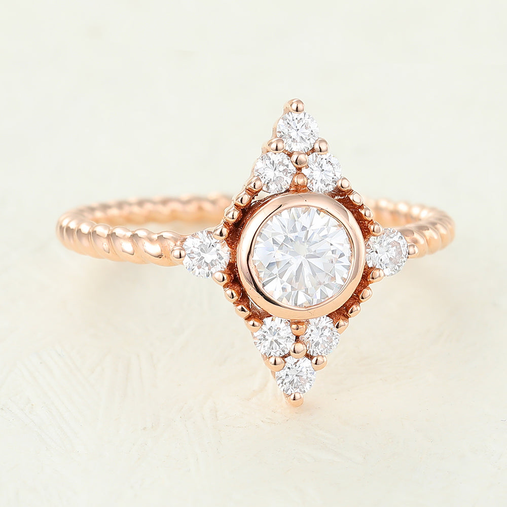 Round Cluster Lab-Grown Diamond Engagement Ring