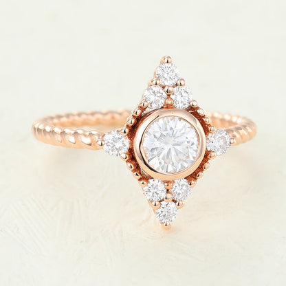 Round Cluster Lab-Grown Diamond Engagement Ring