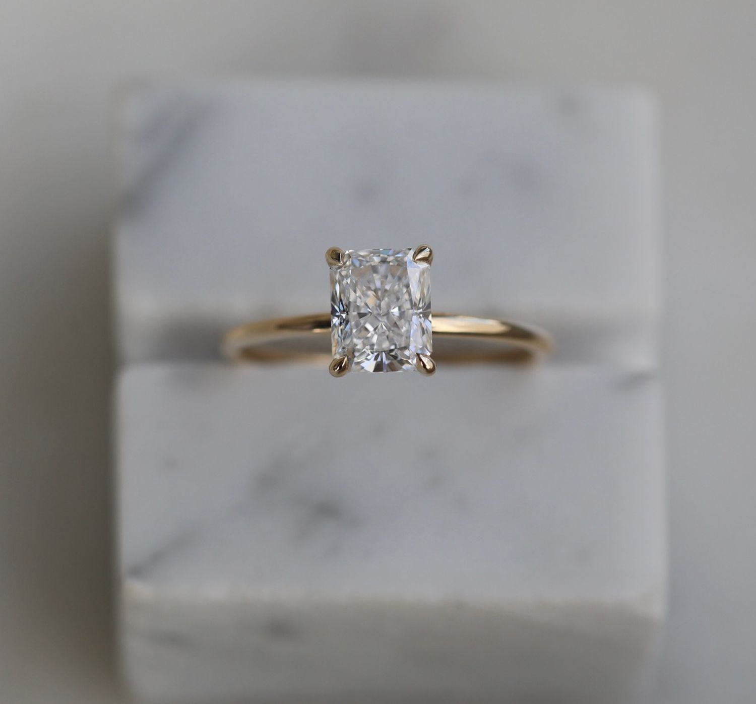 Radiant Solitaire Lab Grown Diamond Engagement Ring