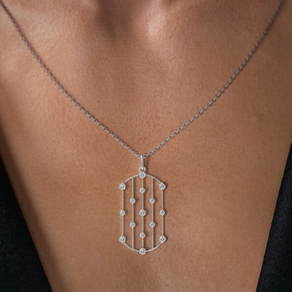 0.7 CT Round Shape Moissanite Dainty Necklace