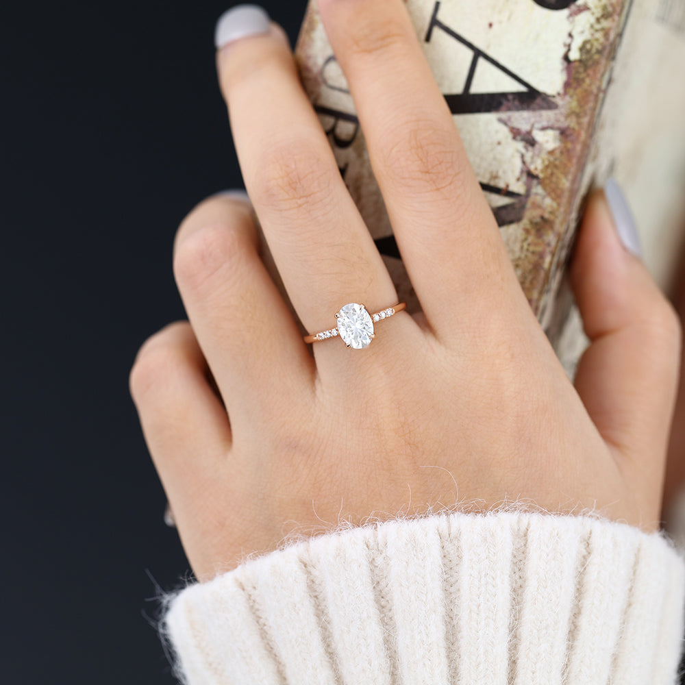 Oval Pave Lab-Grown Diamond Engagement Ring