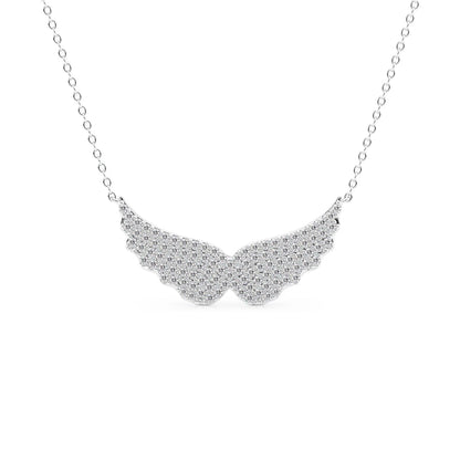 0.65 CT Round Shape Moissanite Angle Wings Necklace
