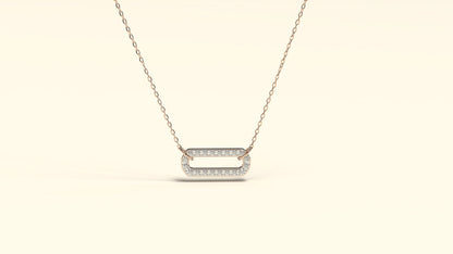 0.3 TCW Round Shape Moissanite Paper Clip Necklace