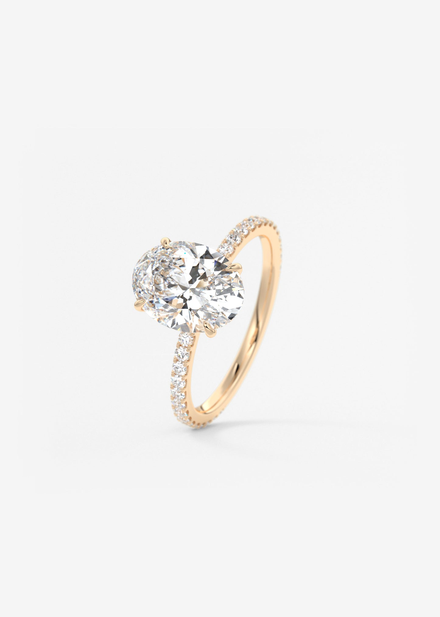 Oval Pave Lab Grown Diamond Engagement Ring