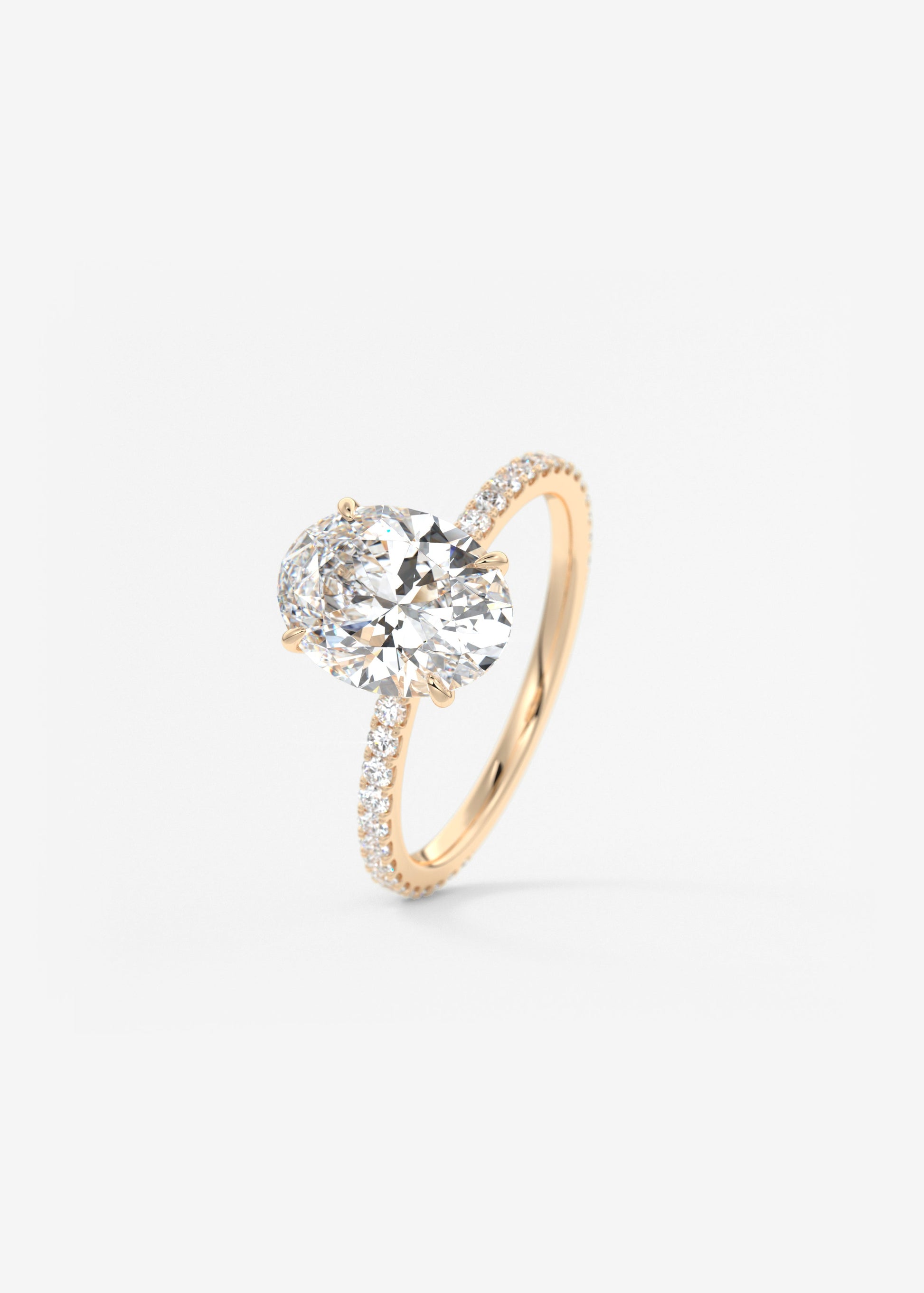 Oval Pave Lab Grown Diamond Engagement Ring