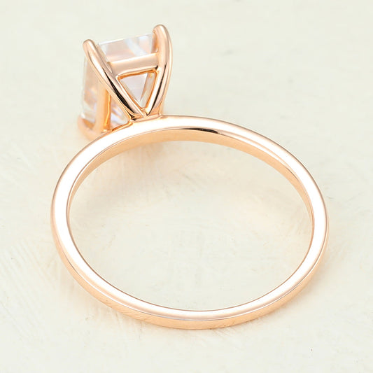 Emerald Solitaire Lab-Grown Diamond Engagement Ring