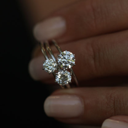 Round Solitaire Lab Grown Diamond Engagement Ring