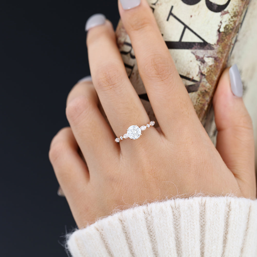 Round Pave Lab-Grown Diamond Engagement Ring