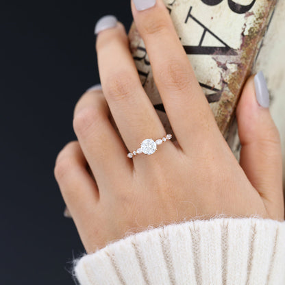 Round Pave Lab-Grown Diamond Engagement Ring