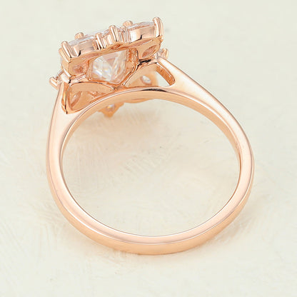 Emerald Cluster Lab-Grown Diamond Engagement Ring