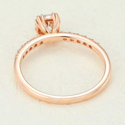 Round Pave Lab-Grown Diamond Engagement Ring
