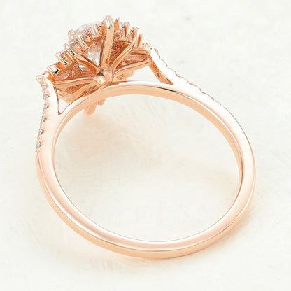 Oval Cluster Lab-Grown Diamond Engagement Ring