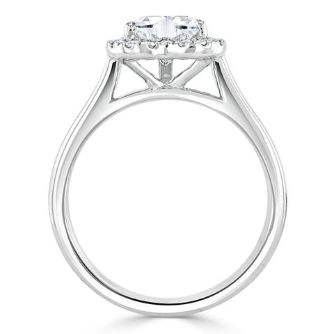 1.0 CT Heart Cut Halo Moissanite Engagement Ring 5