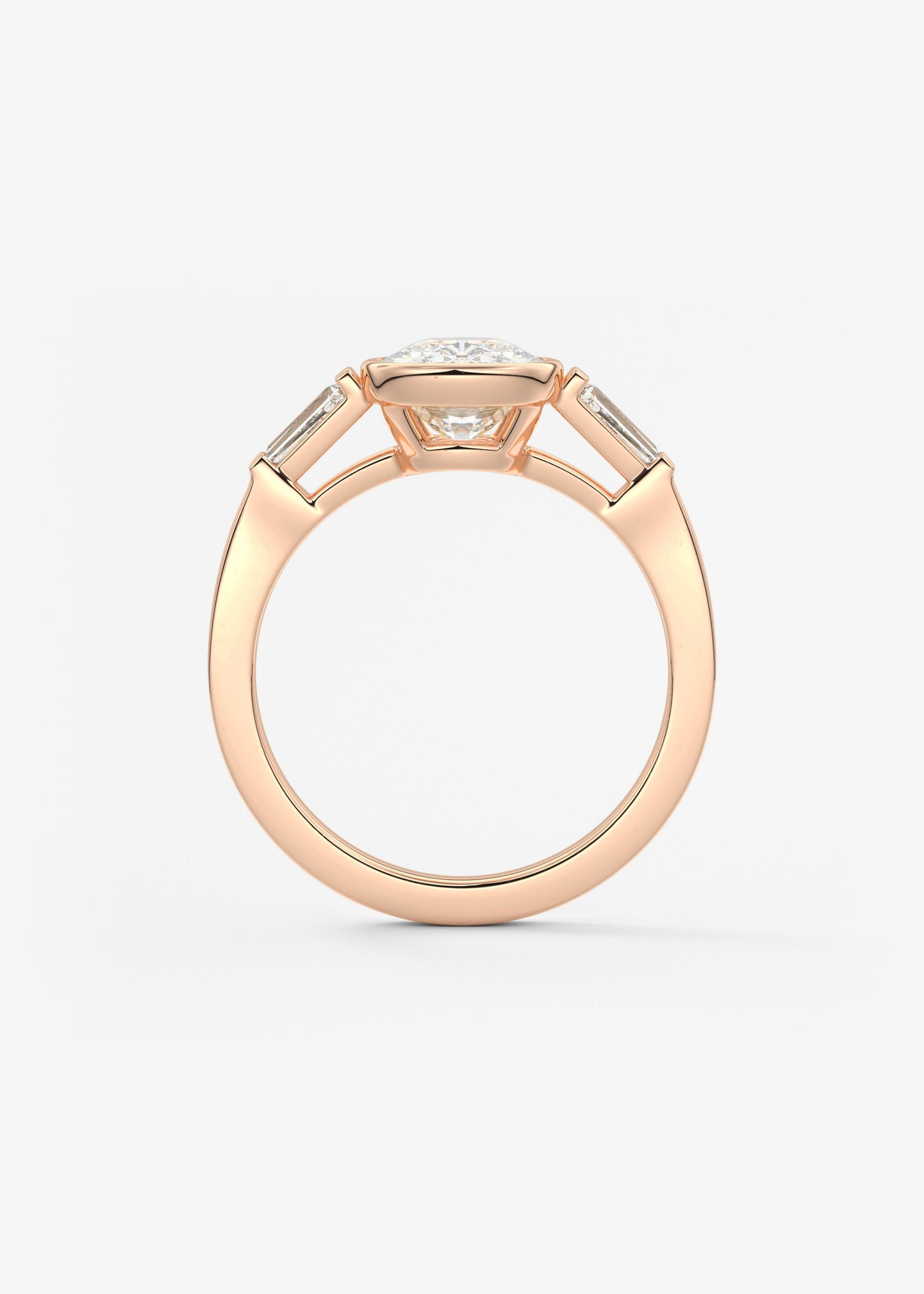Cushion Three Stones Lab Grown Diamond Engagement Ring