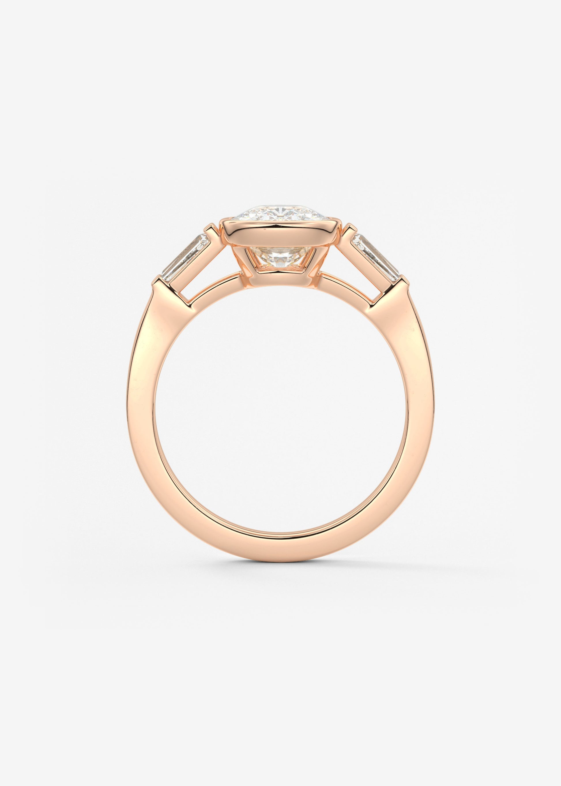 Cushion Three Stones Lab Grown Diamond Engagement Ring