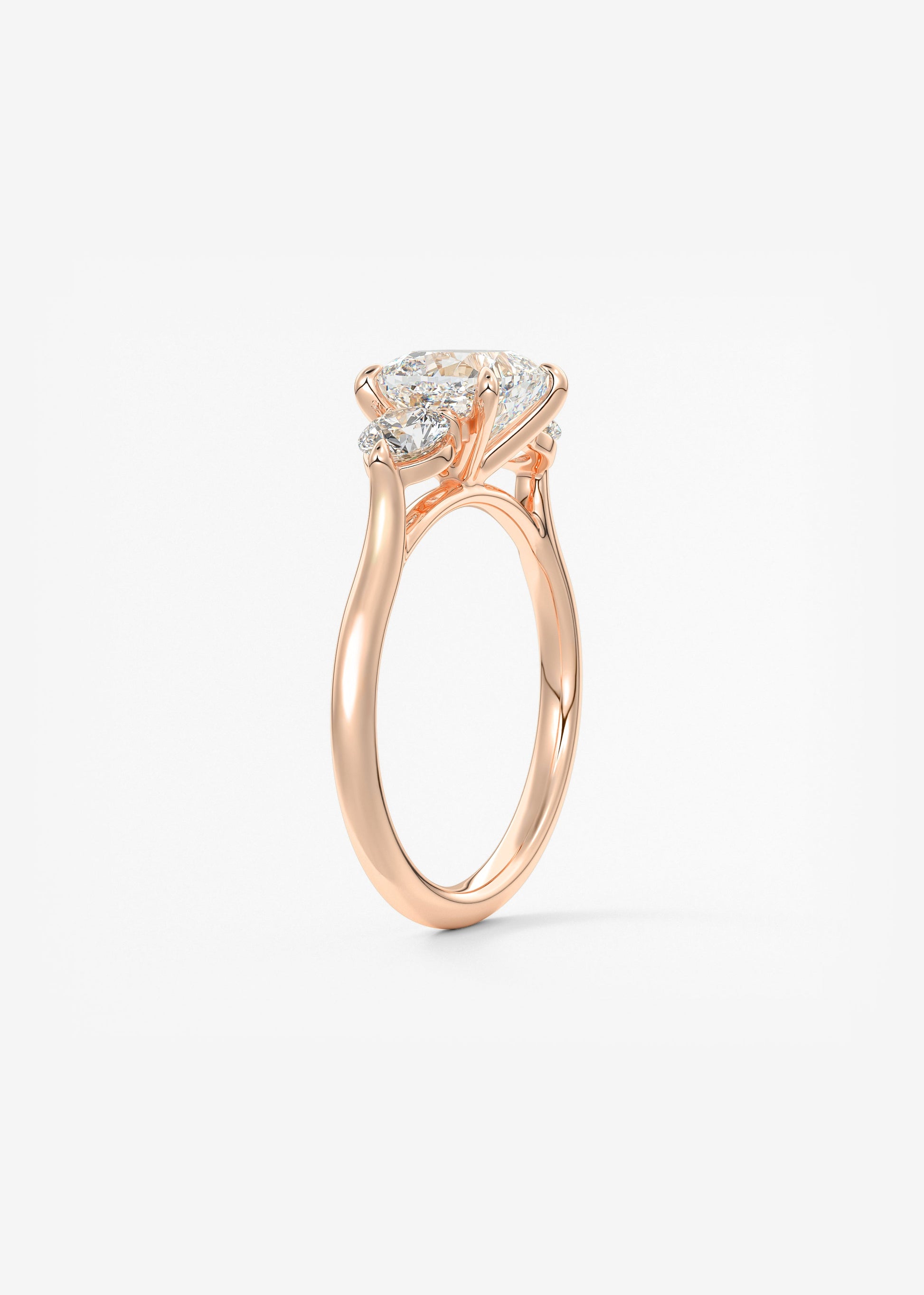 Cushion Three Stone Lab Grown Diamond Engagement Ring