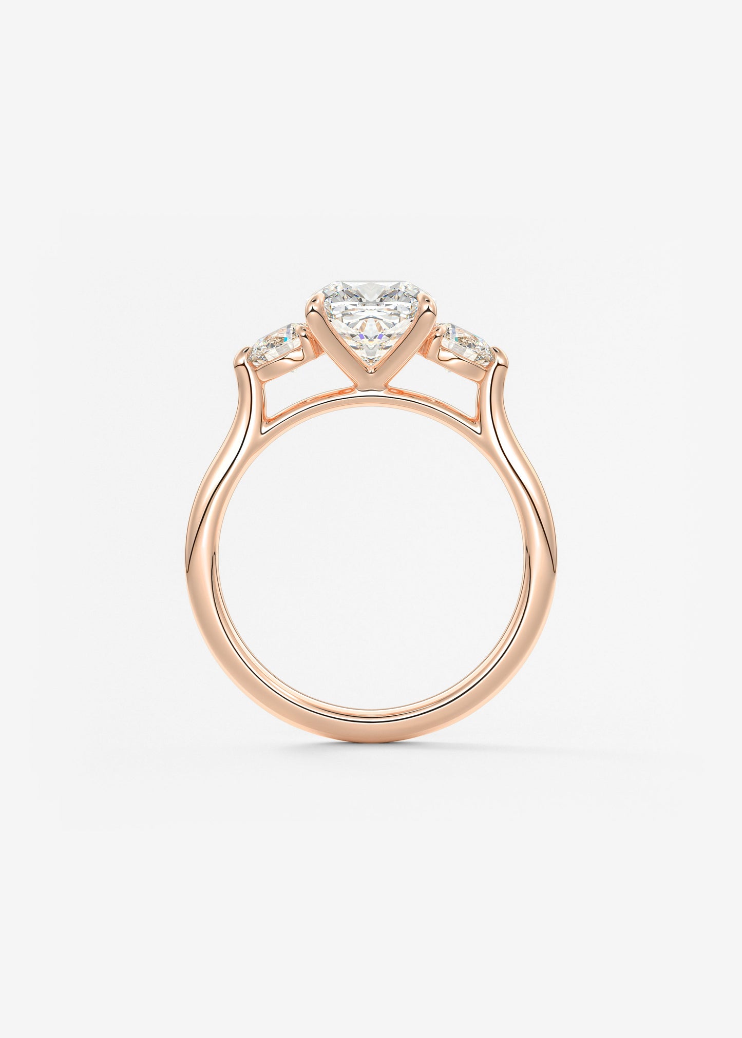 Cushion Three Stone Lab Grown Diamond Engagement Ring