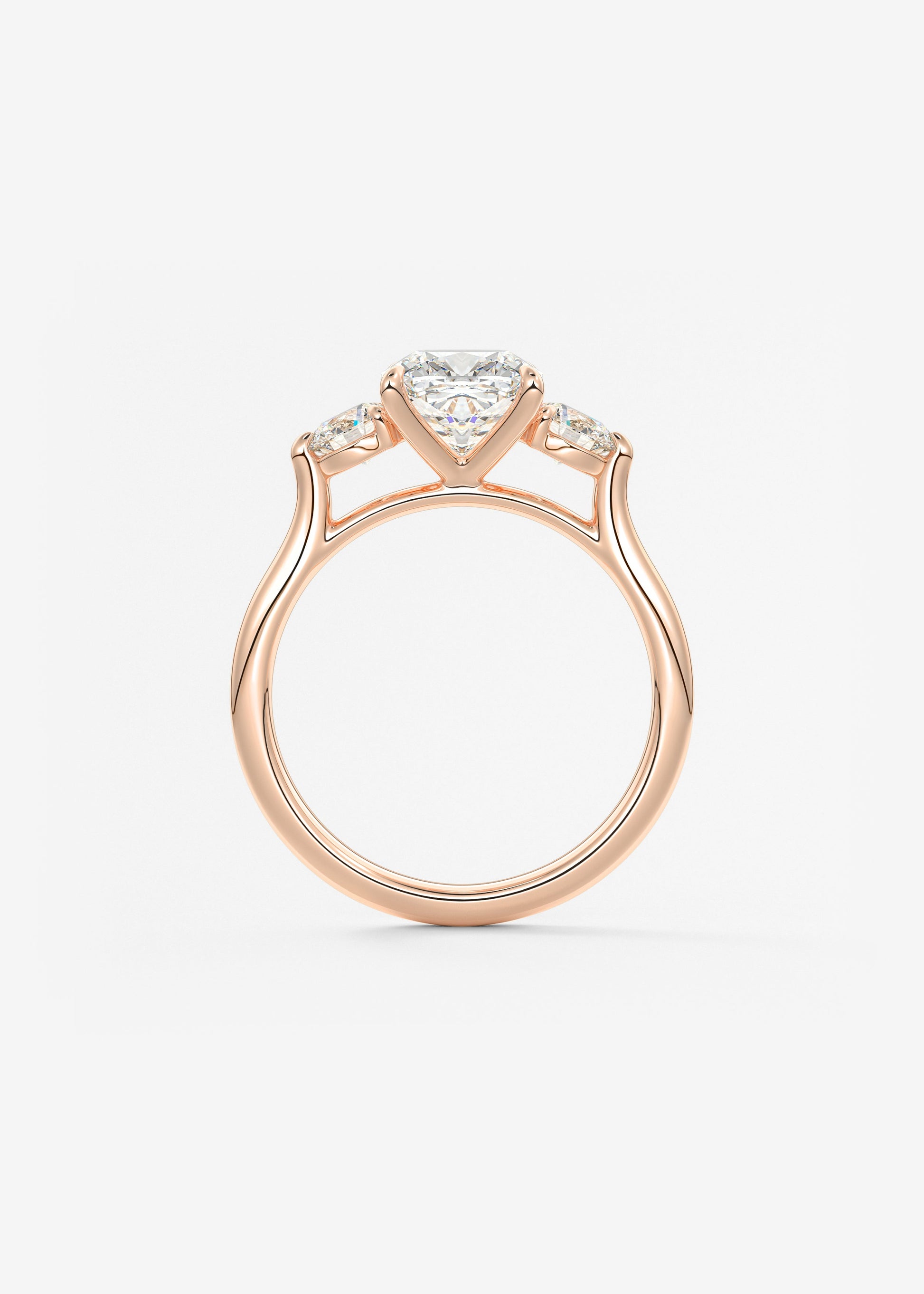 Cushion Three Stone Lab Grown Diamond Engagement Ring