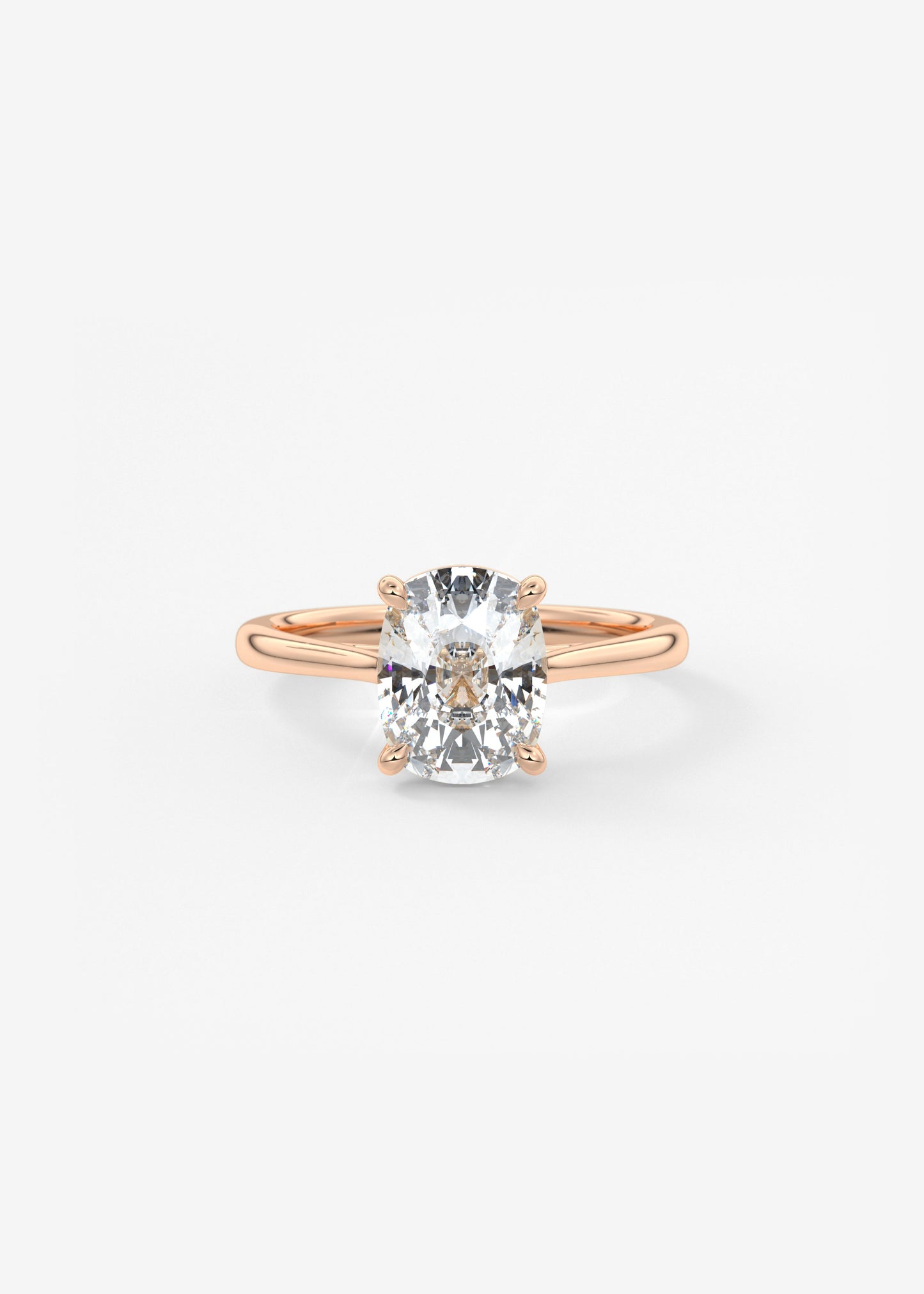 Elongated Cushion Cathedral Lab Grown Diamond Engagement Ring