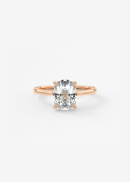 Elongated Cushion Cathedral Lab Grown Diamond Engagement Ring