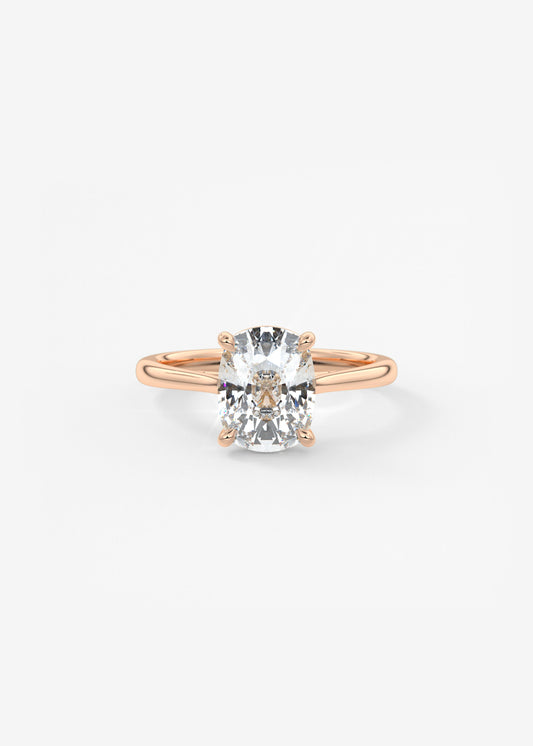 Elongated Cushion Cathedral Lab Grown Diamond Engagement Ring
