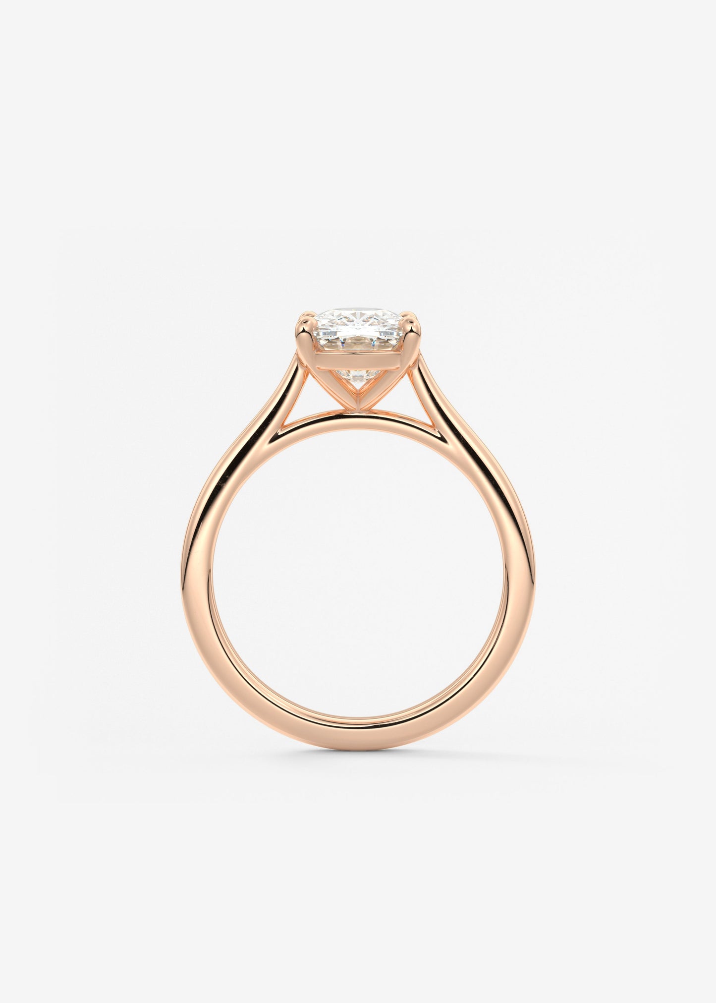 Elongated Cushion Cathedral Lab Grown Diamond Engagement Ring
