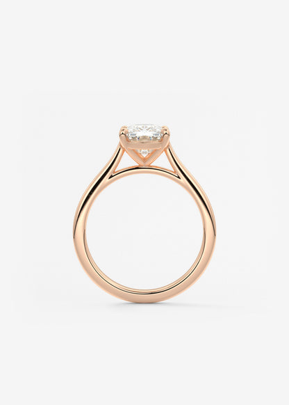 Elongated Cushion Cathedral Lab Grown Diamond Engagement Ring