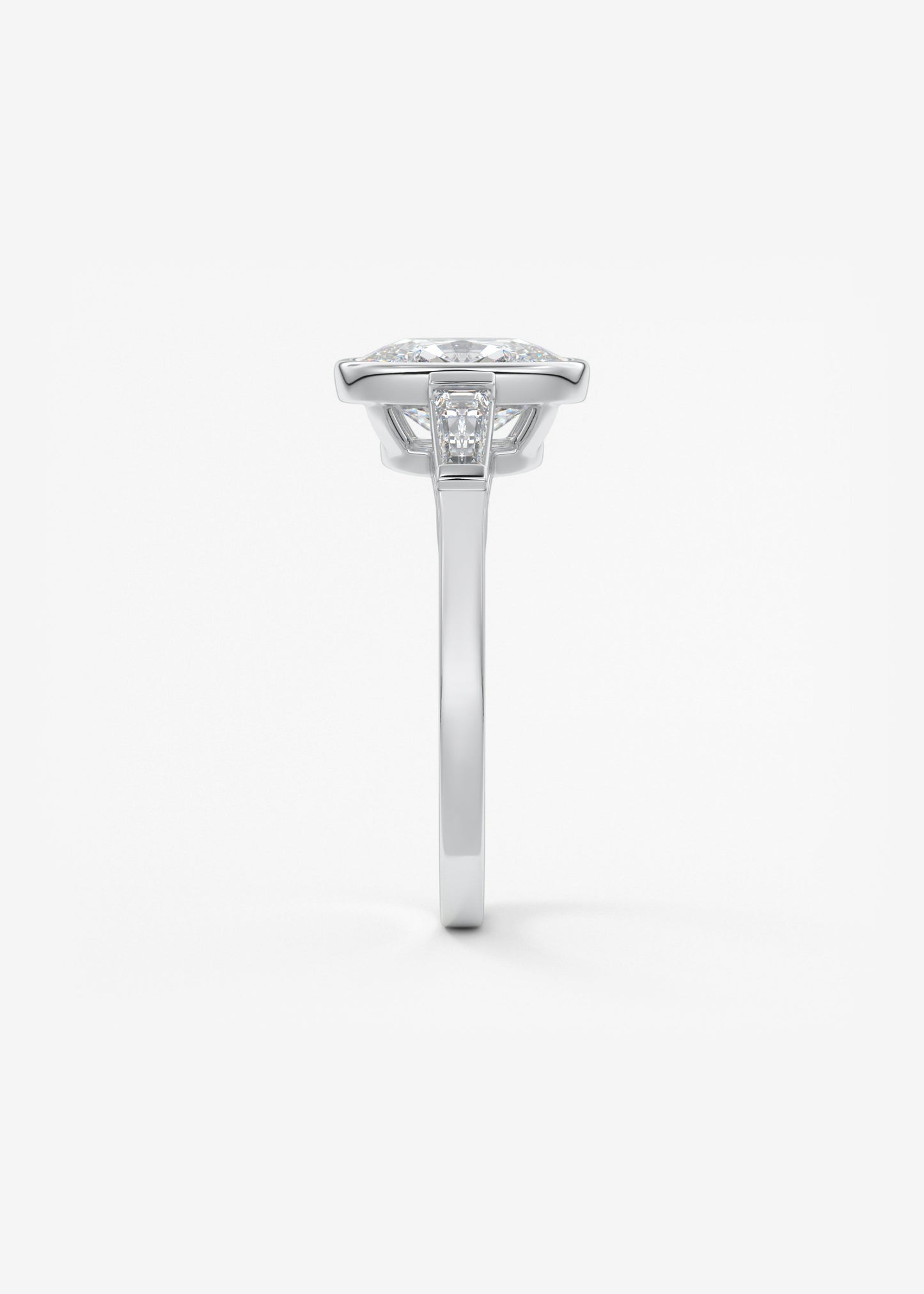 Cushion Three Stones Lab Grown Diamond Engagement Ring