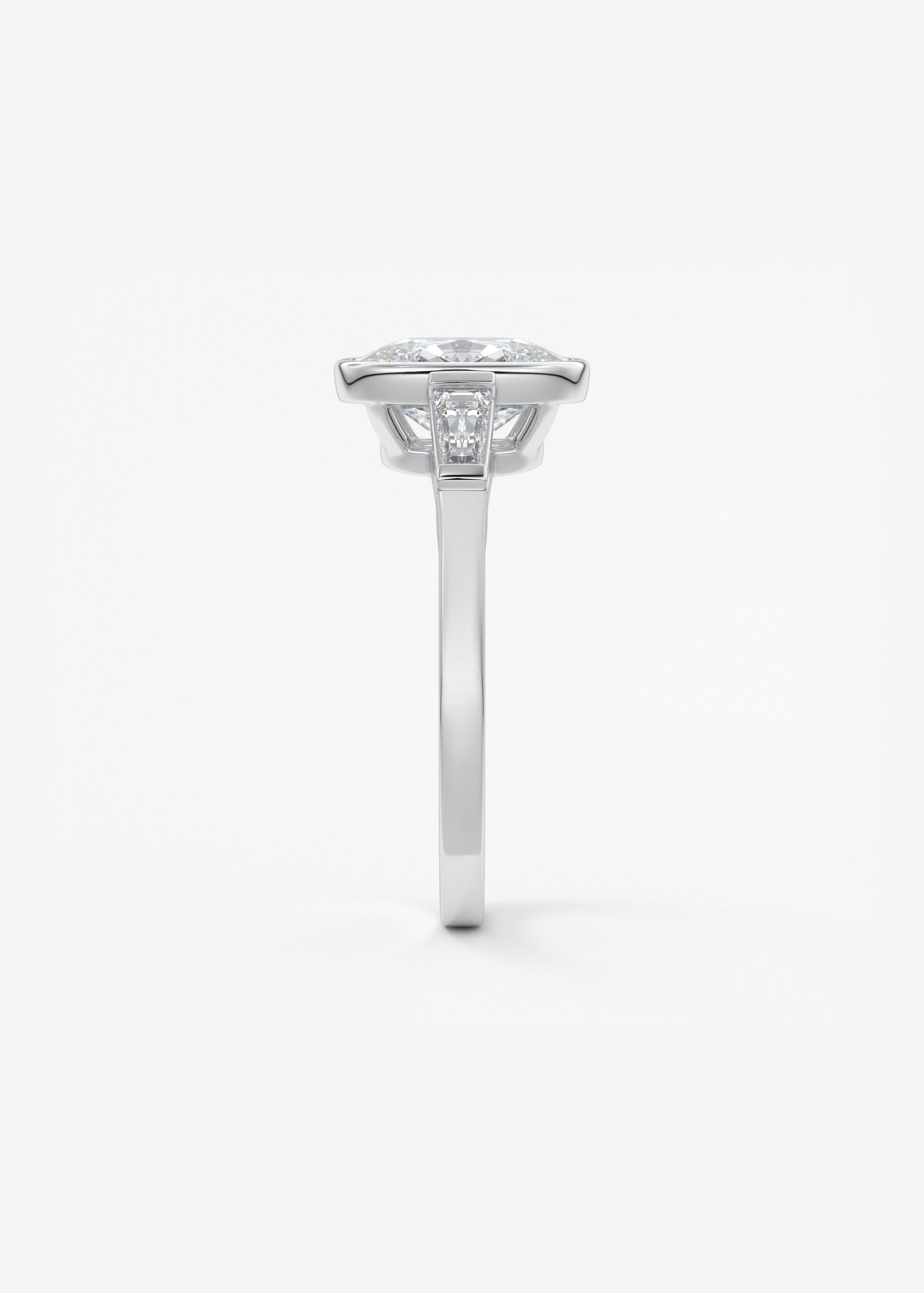 Cushion Three Stones Lab Grown Diamond Engagement Ring