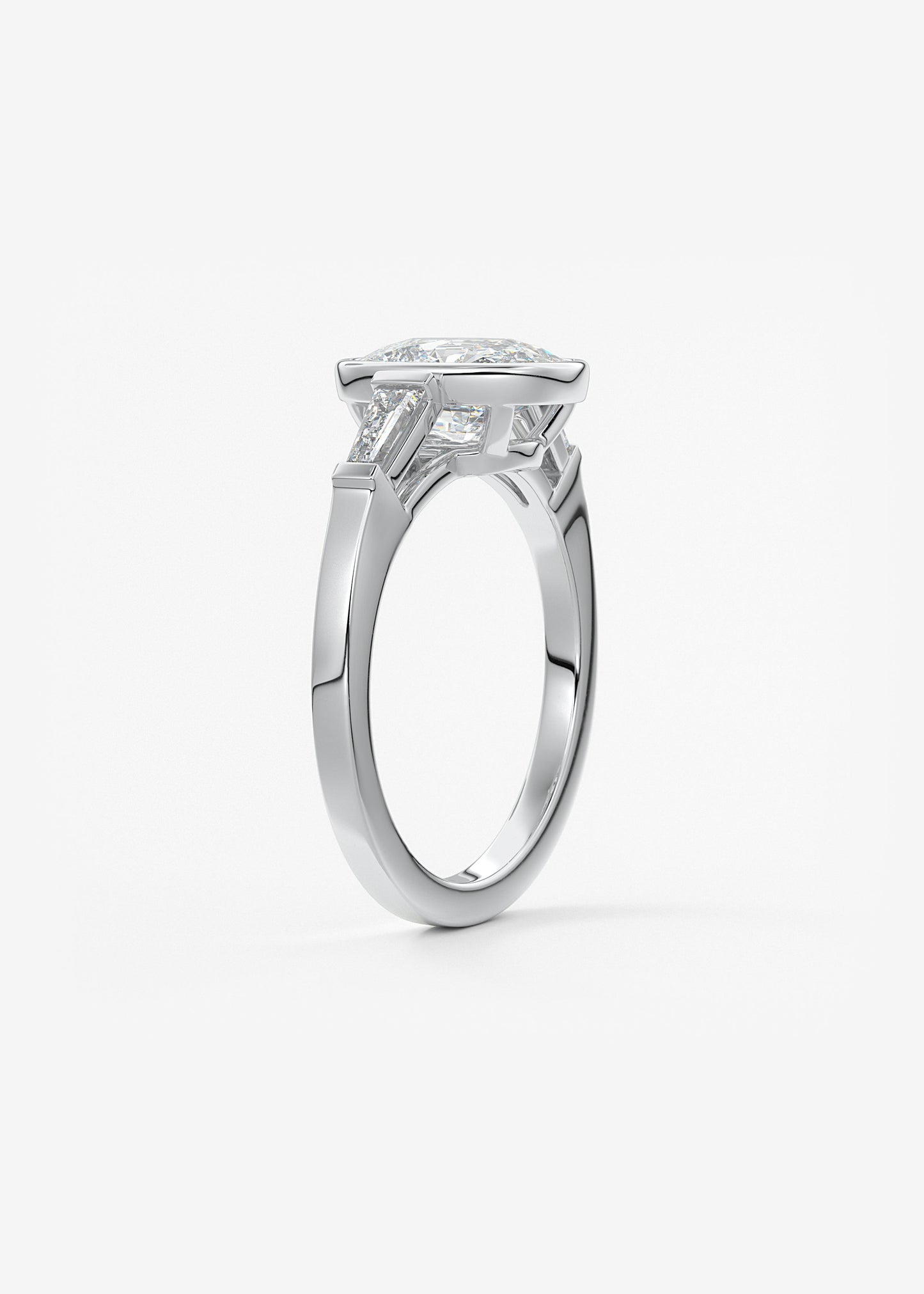 Cushion Three Stones Lab Grown Diamond Engagement Ring