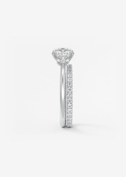 Cushion Three Stone Lab Grown Diamond Engagement Ring