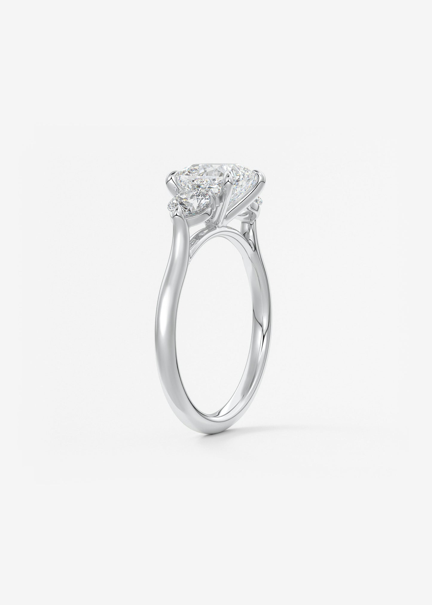 Cushion Three Stone Lab Grown Diamond Engagement Ring