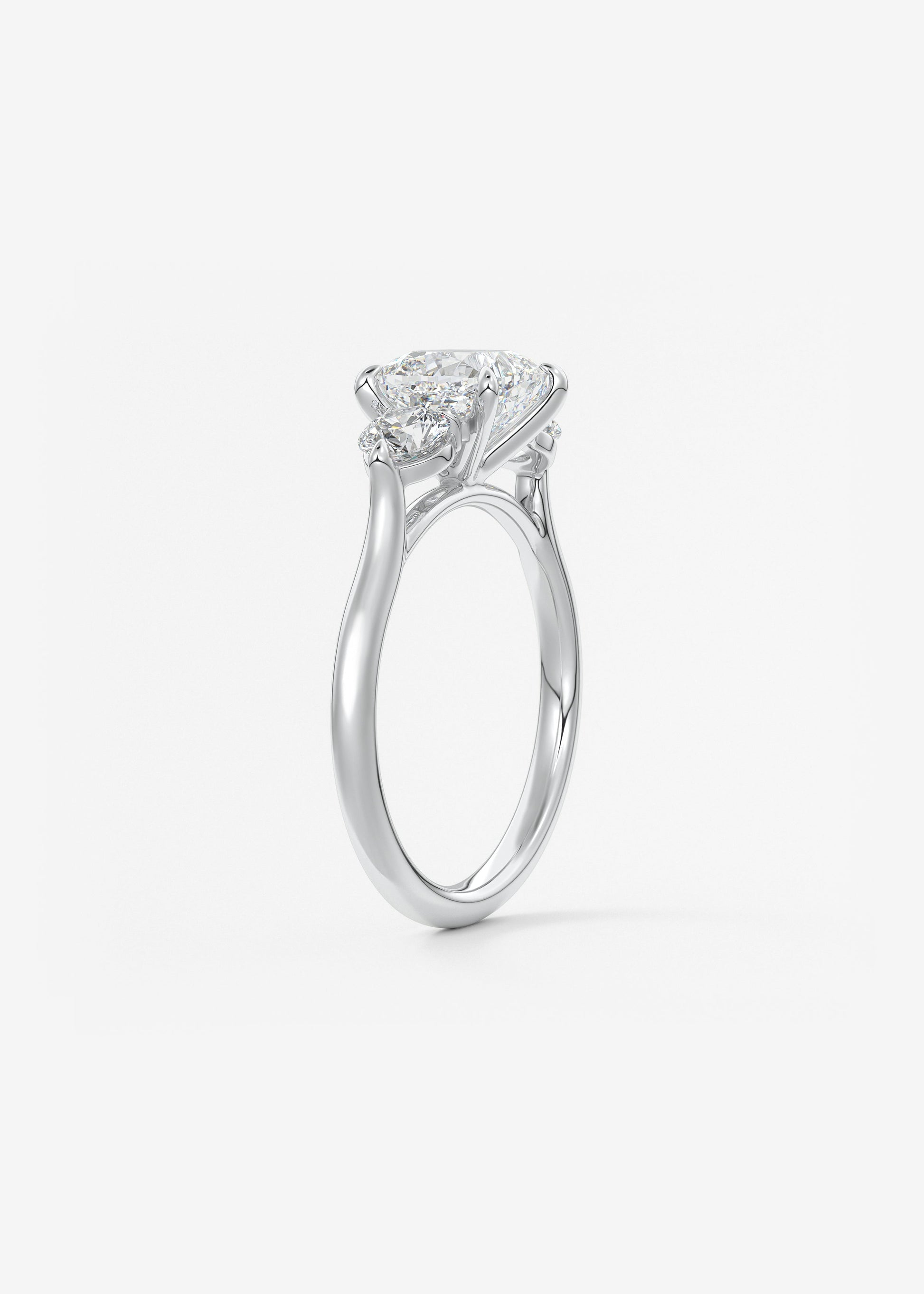 Cushion Three Stone Lab Grown Diamond Engagement Ring