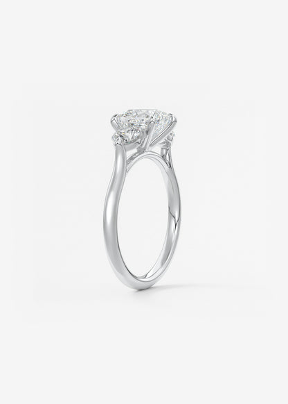 Cushion Three Stone Lab Grown Diamond Engagement Ring