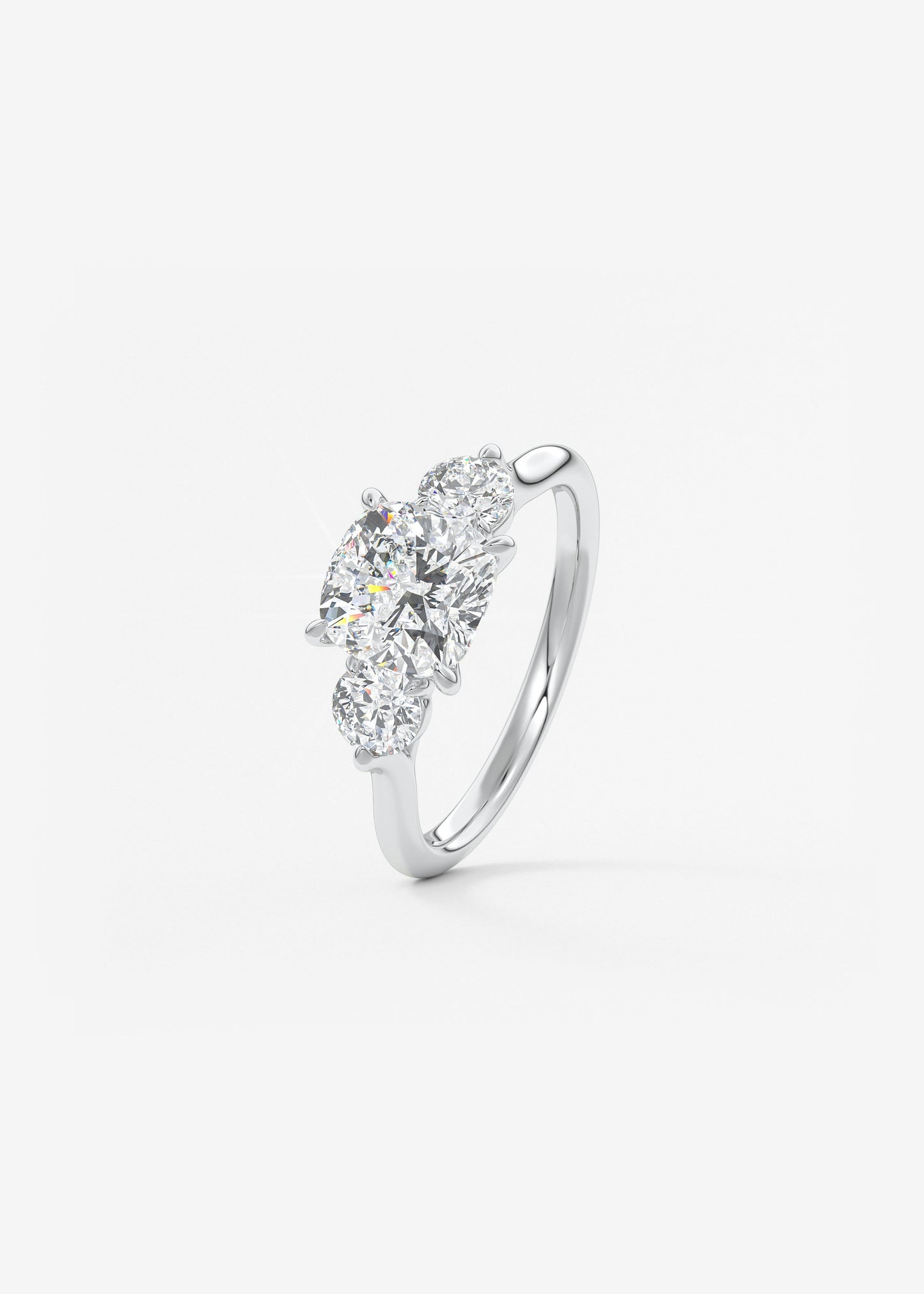 Cushion Three Stone Lab Grown Diamond Engagement Ring